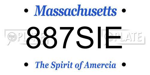 887SIE Massachusetts License Plate