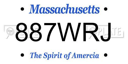 887WRJ Massachusetts License Plate
