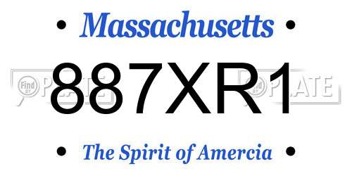 887XR1 Massachusetts License Plate