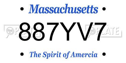 887YV7 Massachusetts License Plate