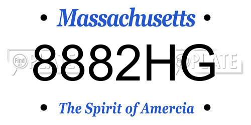 8882HG Massachusetts License Plate