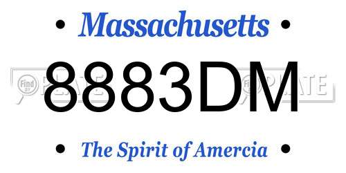 8883DM Massachusetts License Plate