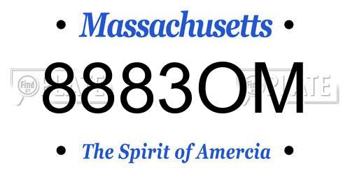 8883OM Massachusetts License Plate