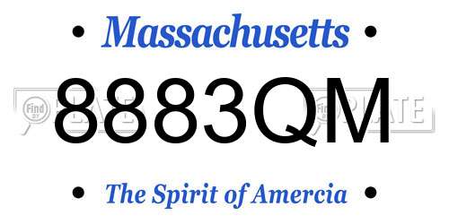 8883QM Massachusetts License Plate