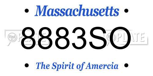 8883SO Massachusetts License Plate