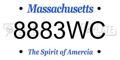8883WC Massachusetts License Plate