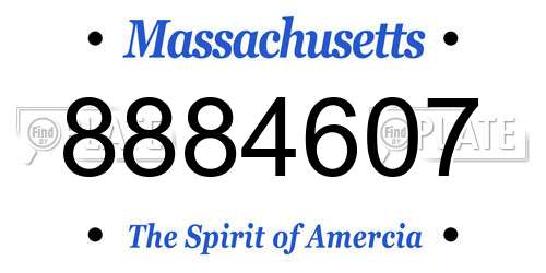 8884607 Massachusetts License Plate