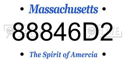 88846D2 Massachusetts License Plate