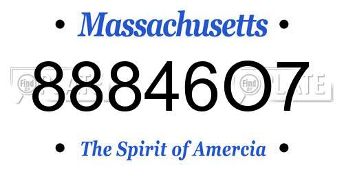 88846O7 Massachusetts License Plate