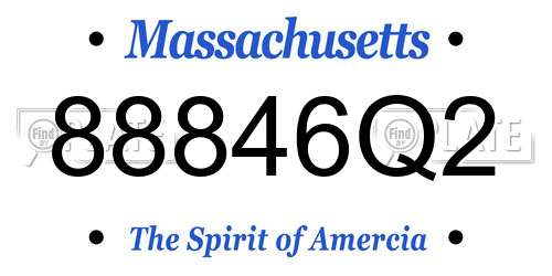 88846Q2 Massachusetts License Plate