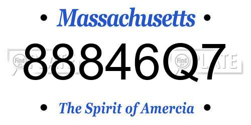 88846Q7 Massachusetts License Plate