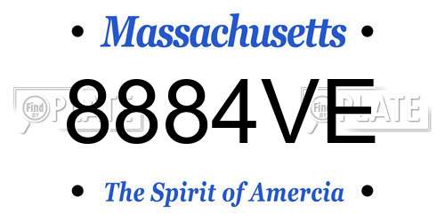8884VE Massachusetts License Plate