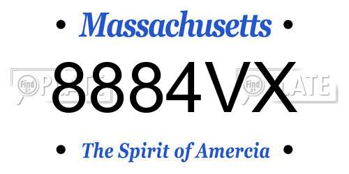 8884VX Massachusetts License Plate