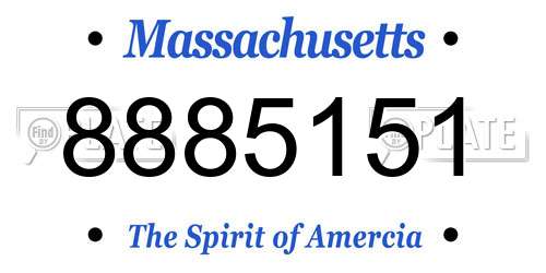 8885151 Massachusetts License Plate