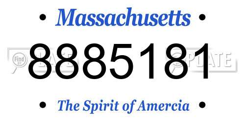 8885181 Massachusetts License Plate