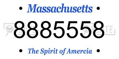8885558 Massachusetts License Plate
