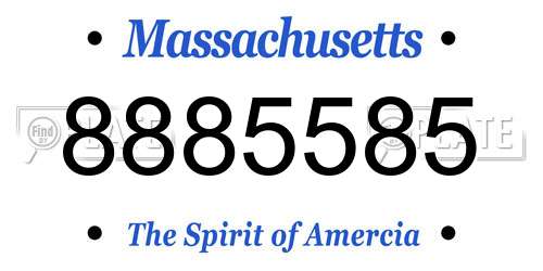 8885585 Massachusetts License Plate