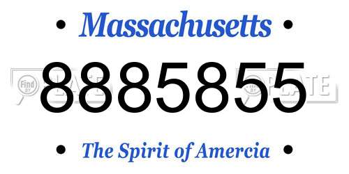 8885855 Massachusetts License Plate