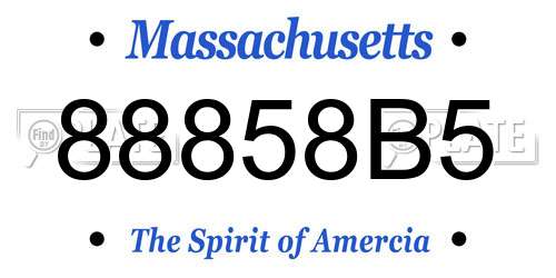 88858B5 Massachusetts License Plate