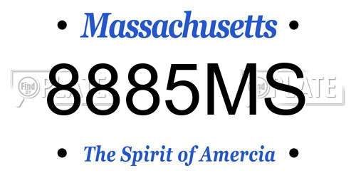 8885MS Massachusetts License Plate