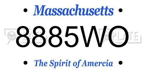 8885WO Massachusetts License Plate