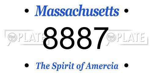 8887 Massachusetts License Plate