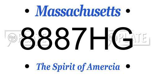 8887HG Massachusetts License Plate