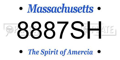8887SH Massachusetts License Plate