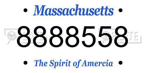 8888558 Massachusetts License Plate