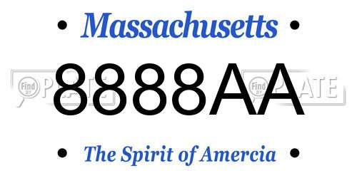 8888AA Massachusetts License Plate