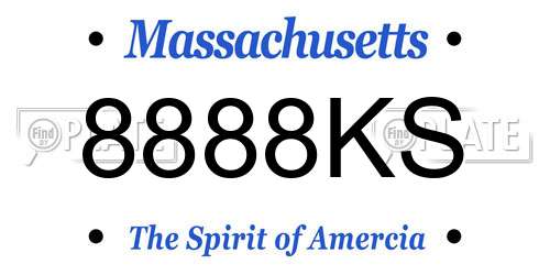 8888KS Massachusetts License Plate