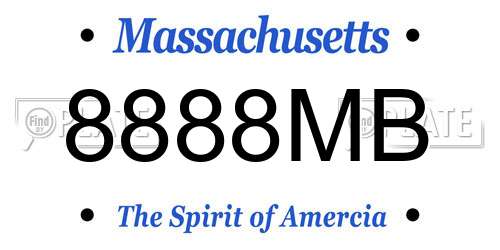8888MB Massachusetts License Plate