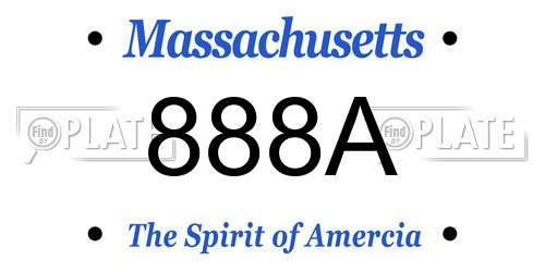 888A Massachusetts License Plate
