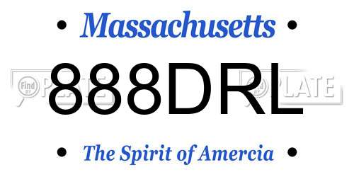 888DRL Massachusetts License Plate