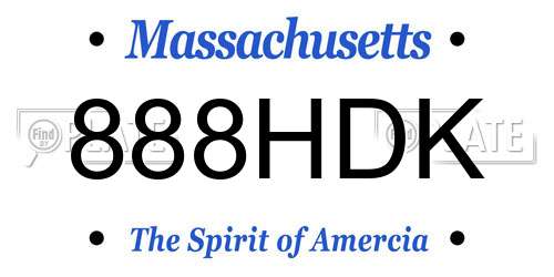 888HDK Massachusetts License Plate
