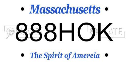 888HOK Massachusetts License Plate