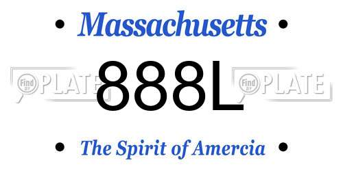 888L Massachusetts License Plate
