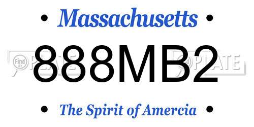 888MB2 Massachusetts License Plate