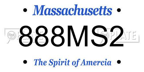 888MS2 Massachusetts License Plate