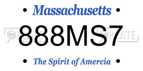 888MS7 Massachusetts License Plate
