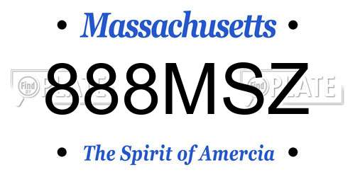 888MSZ Massachusetts License Plate