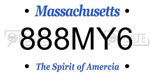 888MY6 Massachusetts License Plate