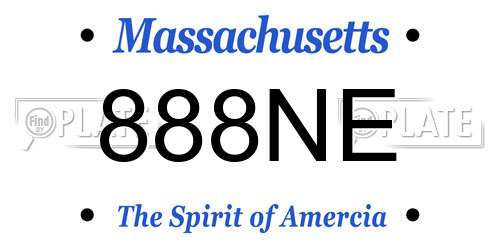 888NE Massachusetts License Plate