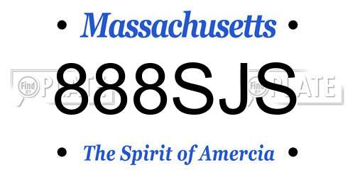 888SJS Massachusetts License Plate