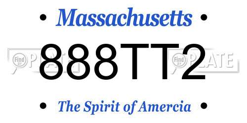 888TT2 Massachusetts License Plate