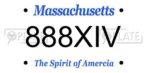 888XIV Massachusetts License Plate