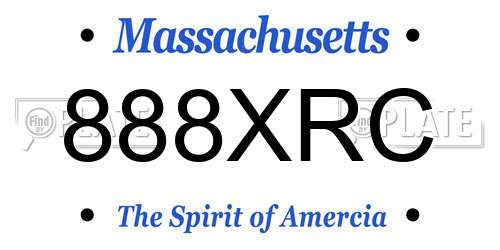 888XRC Massachusetts License Plate