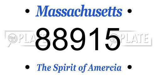 88915 Massachusetts License Plate