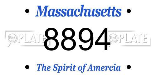 8894 Massachusetts License Plate