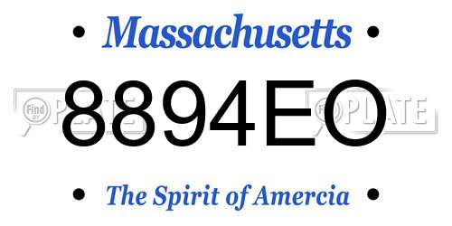 8894EO Massachusetts License Plate